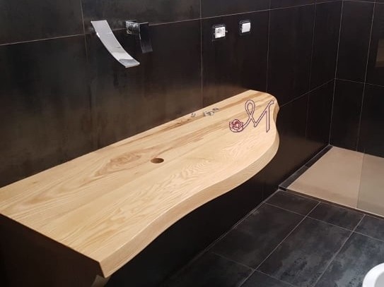 Mensolone bagno in legno massello L 145 cm - Mobilificio Mirandola