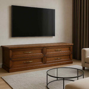 porta TV classico in legno, mobile TV stile tradizionale, mobile soggiorno noce massello, porta TV artigianale, mobile TV 200 cm classico, mobile TV con cassetti eleganti, porta TV Made in Italy, arredamento classico