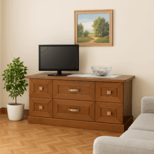 porta tv in legno con 6 cassetti, mobile tv artigianale, porta tv classico legno, porta tv 120 cm, mobile soggiorno massello, tv stand with drawers, classic wood tv cabinet, handcrafted tv unit, italian solid wood furniture