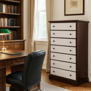 cassettiera per ufficio, cassettiera in legno per ufficio classico, cassettiera elegante ufficio, cassettiera in legno massello classica