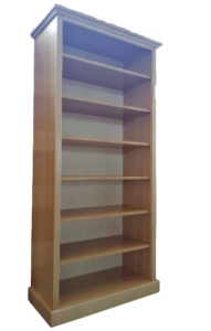 libreria in legno chiaro, scaffale libreria noce biondo, scaffale in legno, libreria in legno massello