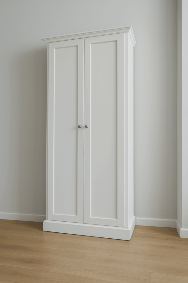 scarpiera bianca in legno, armadio scarpiera classico bianco, scarpiera in legno bianco classico, scarpiera artigianale in legno per ingresso