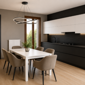 cucina in legno massello lineare moderno