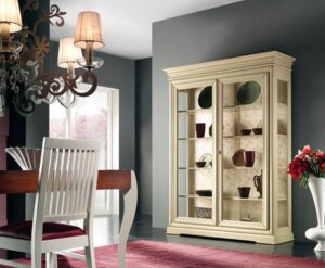  vetrina classica avorio, vetrinetta classica avorio, vetrina classica legno massello, vetrina design classico, vetrina legno massello, vetrina classica 2 porte legno