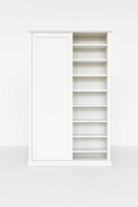 armadio scarpiera grande in legno, armadio scarpiera 120 cm, armadio scarpiera ante scorrevoli per corridoio, armadio scarpiera con ripiani in legno massello bianco