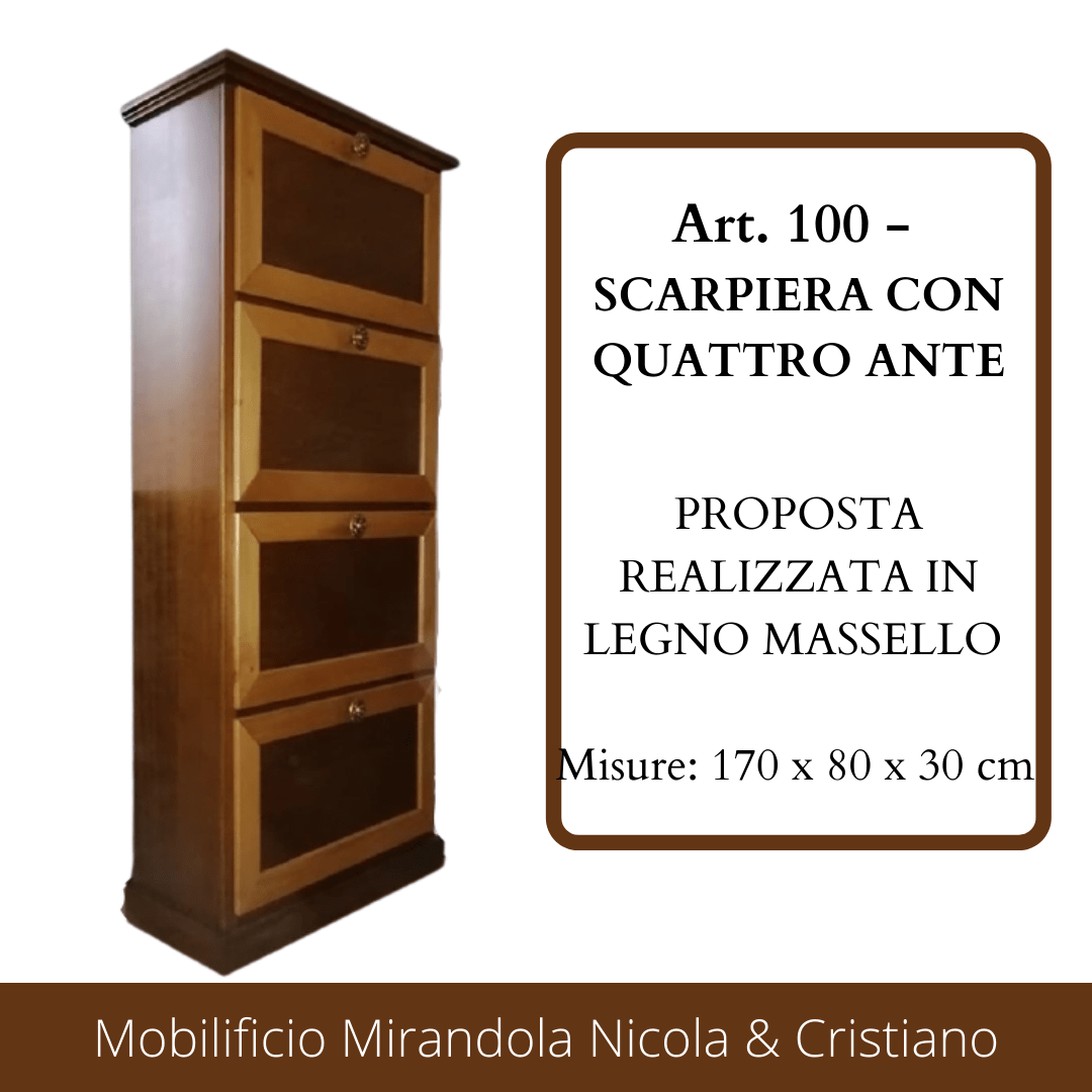 Art. 100 - SCARPIERA A RIBALTA IN LEGNO - Mobilificio Mirandola