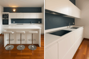 cucina moderna bianca, cucina legno bianco, cucina con isola centrale, cucina minimal, cucina moderna, cucina legno massello moderna