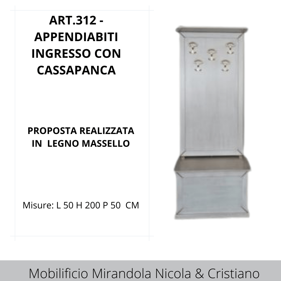 Art.312 - APPENDIABITI INGRESSO CON CASSAPANCA - Mobilificio Mirandola