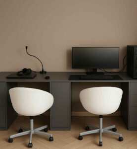 scrivania moderna nera, scrivania per pc, scrivania per ufficio minimal, arredo ufficio moderno, scrivania con cassetti laterali, postazione smart working, scrivania per gaming elegante, scrivania tecnica, scrivania nera opaca, arredo studio professionale