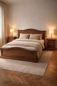 letto classico, letto tondeggiante in legno, letto classico in legno, letto in legno massello