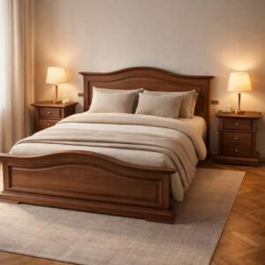 letto classico, letto tondeggiante in legno, letto classico in legno, letto in legno massello
