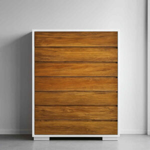 cassettiera bianca e rovere, cassettiera rovere massello moderno, cassettiera artigianale, cassettiera design, cassettiera legno massello moderna con gole