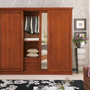 rmadio classico noce in legno massello, armadio classico 3 ante scorrevoli, armadio classico di lusso, armadio classico con piedini, armadio in legno massello, armadio design classico (2)