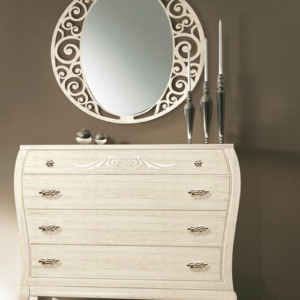 comò bombato grezzo, comò bombato bianco, comò bombato legno massello, comò bombato design classico, comò bombato in legno di lusso