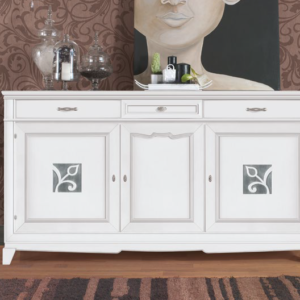 credenza bianca classica in legno massello, credenza in noce massello, credenze classiche di lusso, credenza classica legno, madia soggiorno