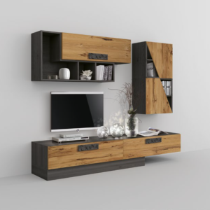 parete attrezzata moderna rovere, parete soggiorno rovere, parete attrezzata massello, parete attrezzata moderna in legno massello, parete soggiorno moderna in legno