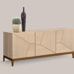 madia frassino chiaro, madia beige frassino, madia alta con piedini, madia design moderno con piedini, madia moderna in legno, madia push and pull, madia di lusso in legno