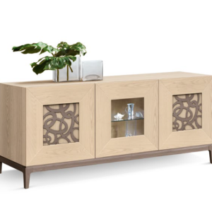 madia frassino chiaro, madia moderna in legno, madia con anta in vetro, madia push and pull in legno, madia design moderno, madia rovere in legno, madia rovere miele, madia rovere naturale