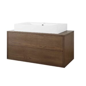 mobile bagno legno massello, mobile bagno sospeso, mobile bagno in legno L 115 cm, mobile sospeso in legno 115 cm, mobile bagno su misura, arredo bagno moderno in legno con lavabo in appoggio