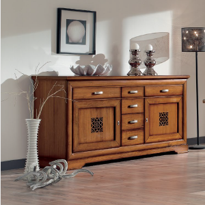 001T- Credenza noce, credenza classica miele, credenza legno massello, credenza classica, credenza design classico, credenza legno massello, credenza di lusso