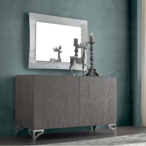 300- madia moderna con lavorazione legno, madia moderna con piedini, madia moderna grigio scuro, madia moderna con ante battenti, madia moderna design moderno, madia moderna con lavorazione