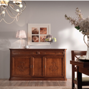 credenza in stile, credenza noce classica, credenza classica noce, credenzone classico noce, credenzone classico legno massello, credenza classica ante e cassetti, credenza legno massiccio