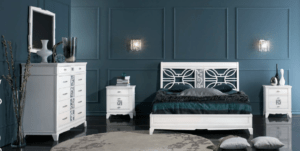 camera da letto classica bianca in legno, camera da letto classica massello, camera matrimoniale bianca classica legno massello, camera da letto giorgia legno