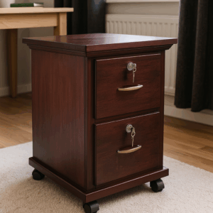 cassettiera piccola per ufficio classica con ruote e chiusura a chiave, cassettiera per sotto scrivania con ruote, cassettiera ufficio direzionale con ruote, cassettiera con chiusura a chiave, cassettiera classica, classic office cabinet, cassettiera ufficio, office drawer unit, cassettiera legno massello, solid wood filing cabinet, cassettiera 2 cassetti, 2 drawer cabinet, cassettiera con ruote, cabinet on wheels, cassettiera con chiave, lockable drawer unit, cassettiera artigianale, handcrafted cabinet, cassettiera con guide Blum, soft-close drawers, cassettiera noce tanganika, tanganika walnut cabinet