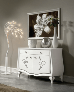 credenza barocco moderno, credenza barocco bianco, credenza barocco bianco e argento, credenza barocco di lusso, credenza barocco legno