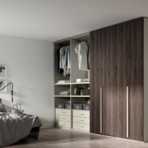 armadio moderno con zona a giorno, armadio moderno legno massello frassino, armadio legno massello con cabina armadio, armadio design moderno legno