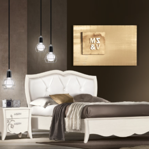 LM22 - Letto matrimoniale con testata in ecopelle, letto matrimoniale con testata imbottita, letto matrimoniale classico in legno con testata imbottita