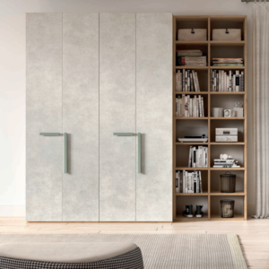 armadio moderno in legno, armadio moderno con libreria integrata legno massello, armadio di qualità moderno con libreria, armadio battente con libreria in legno