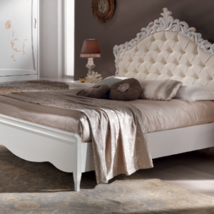 camera da letto classica in legno con letto luigi XVI, camera classica luigi XVI bianco opaco, camera classica alta qualità bianca in legno