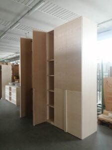 armadio moderno alta qualità legno massello, armadio moderno con libreria, armadio moderno legno massello ante battenti, armadio moderno legno frassino con libreria