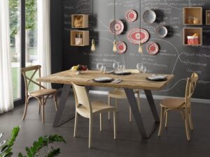 tavolo stile industrial, tavolo design industriale, tavolo design