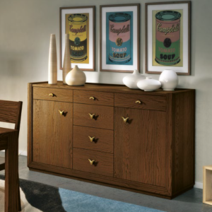 madia frassino, madia legno frassino moderna, madia noce moderna, madia design frassino, madia ante e cassetti noce contemporanea