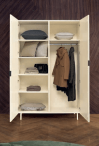 armadio camera da letto per ragazzi, armadio L 150 per ragazzi, armadio moderno con piedini, armadio moderno legno massello