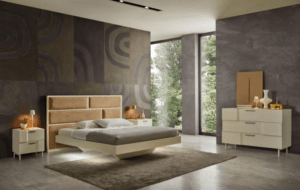 camera design in legno, camera moderna in legno massello, camera design moderno legno, letto sospeso legno massello