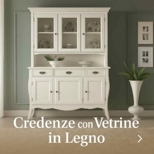 Credenze con Vetrina in Legno Massello