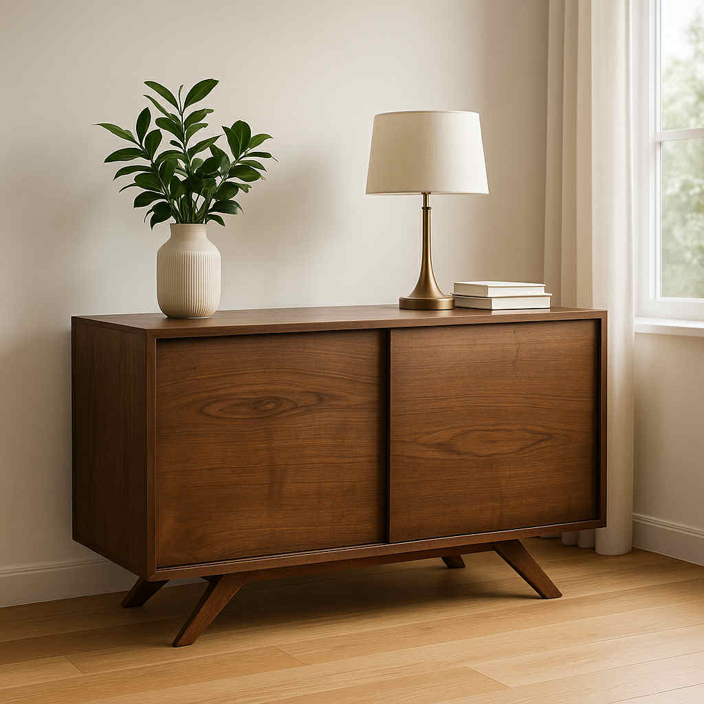 credenza con piedini moderna, madia con piedini noce, madia con ante scorrevoli e piedini, madia design