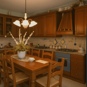 cucina classica in legno massello, cucina artigianale stile classico, cucina classica su misura, cucina elegante in legno, cucina stile tradizionale