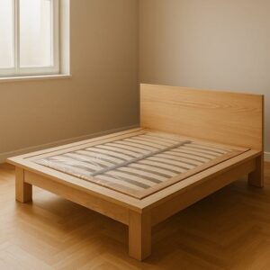 letto matrimoniale frassino, ash wood bed frame, letto legno naturale, natural wooden bed, letto essenziale, minimalist bed design, letto basso moderno, low modern bed, letto in frassino massello, solid ash bed, letto su misura artigianale, custom wood bed