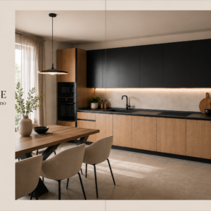 cucina moderna in legno massello di frassino naturale