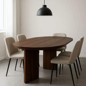 tavolo in legno massello ovale, tavolo design in legno, tavolo ovale in legno massello, tavolo artigianale design, tavolo ovale moderno 180x90 (2)