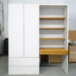 armadio con scrivania integrata 195, armadio con scrivania integrata design, armadio con scrivania in legno massello