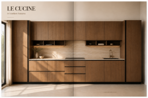 cucina moderna in legno frassino lineare e naturale