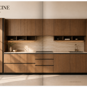 cucina moderna in legno frassino lineare e naturale