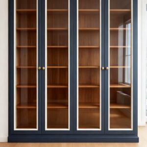 libreria con ante in vetro, libreria classica L 200 cm, libreria in legno 200 cm