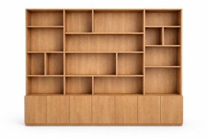 libreria in legno, libreria design, libreria massello, libreria moderna 300 legno massiccio