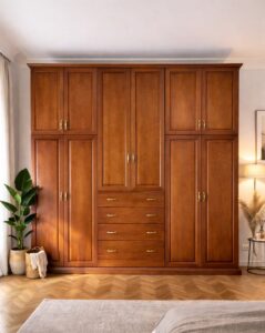 armadio classico alto 290, armadio classico in stile, armadio classico in noce, armadio legno noce 290 cm